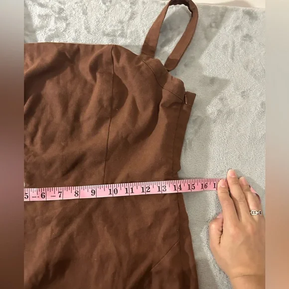 Commense linen & cotton cut out split long maxi dress - Picture 3 of 10